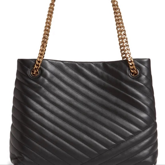 SOLD Tory Burch Kira Tote Bag Black & Gold - Picture 2 of 14